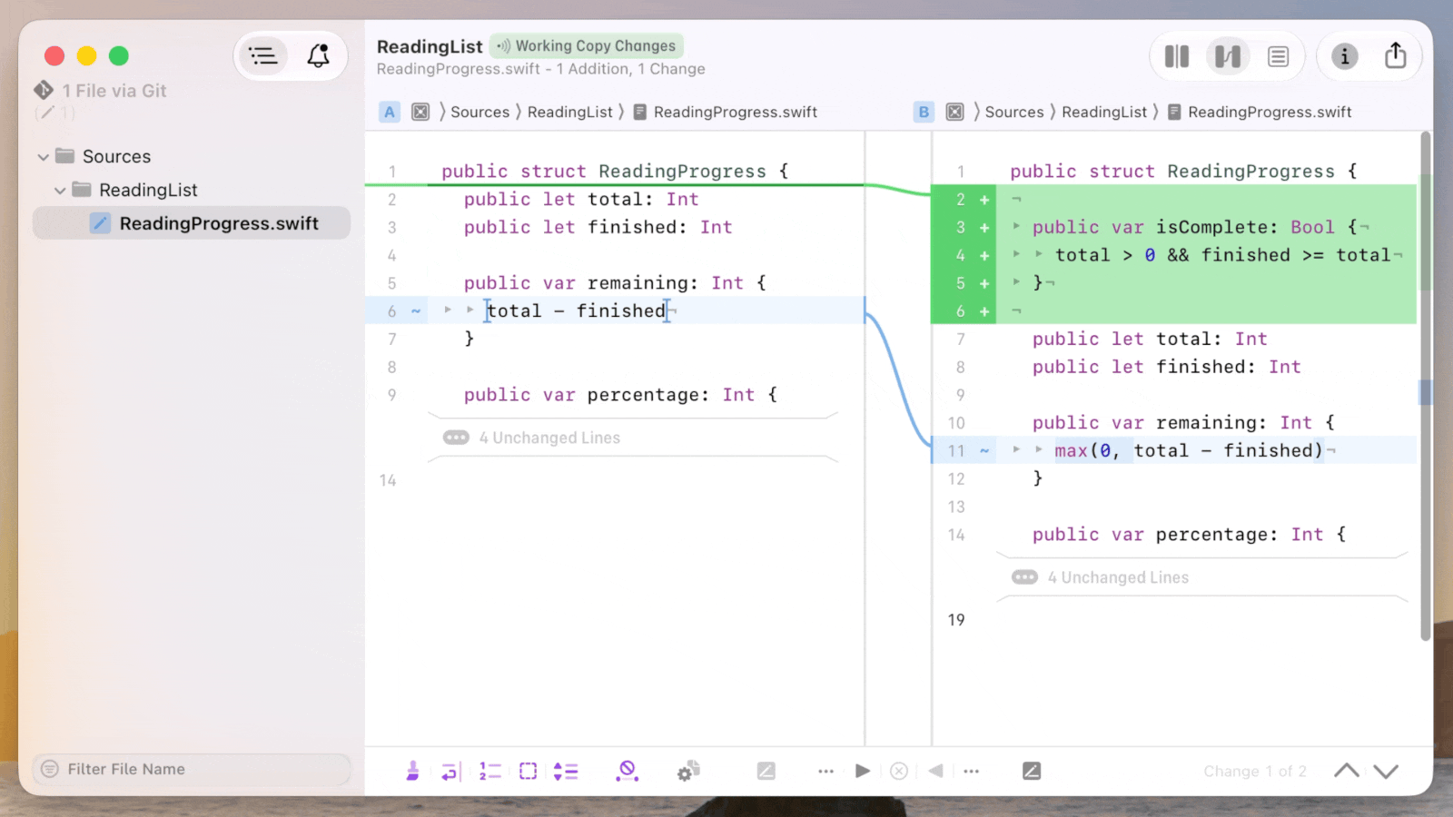 Live Working Copy Changes